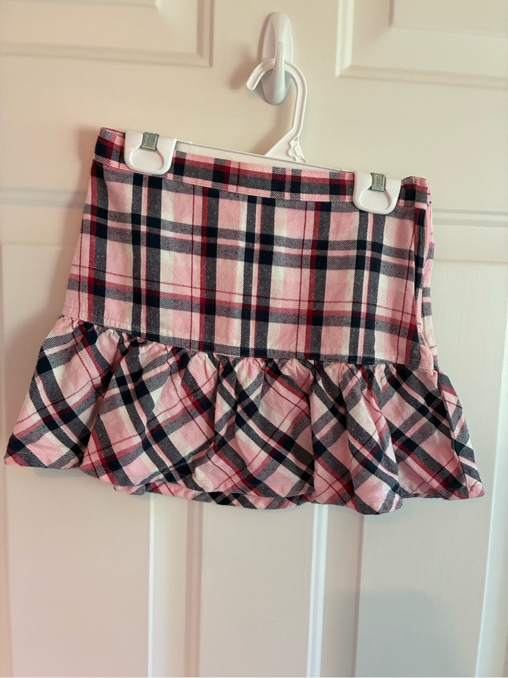 Gymboree Pink and Navy Plaid Ruffle Mini Skirt